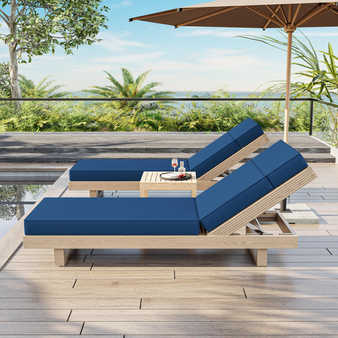 Wynee Outdoor 4'' Chaise Lounge Cushion